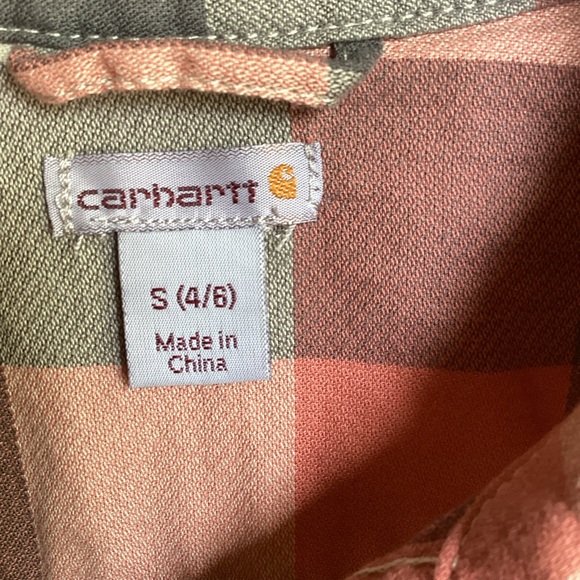Carhartt Women’s Plaid Button Front, Size S 4/6 - Picture 3 of 4